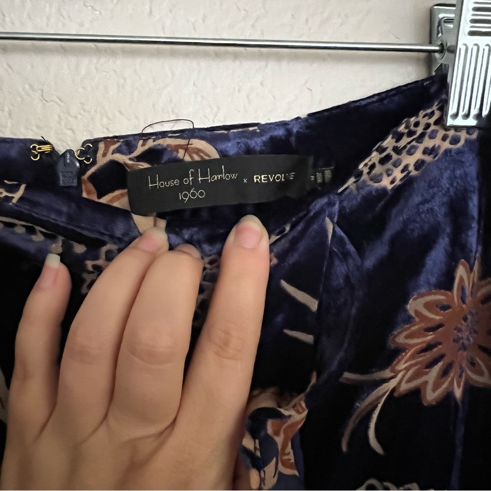 House of Harlow 1960 Navy Floral Midi Skirt - Picture 5 of 11